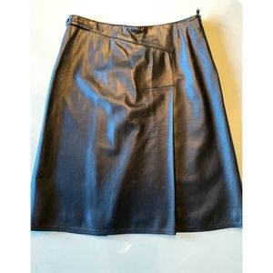 Piazza Sempione Black Leather Skirt 42/8